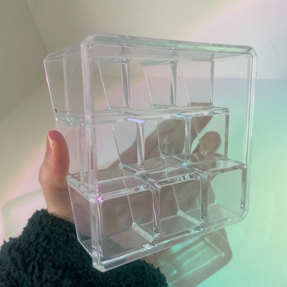 SET OF 2 Clear Acrylic Makeup Organizers/Stands/Displays for Lipstick/Gloss Etc - Picture 4 of 5